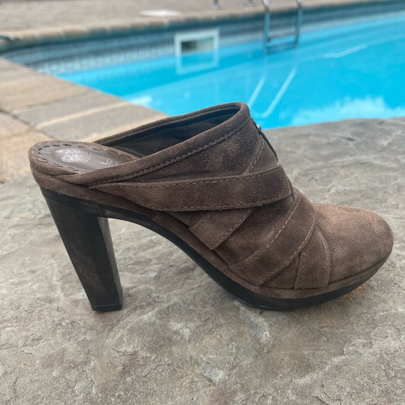 Vintage Juicy Couture Brown Suede High Heel Mules Clogs SZ 8 - Picture 6 of 11